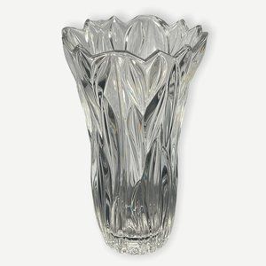 BLOCK Lead Crystal  Flower Vase Hand Crafted Heavy Gorgeous Vintage